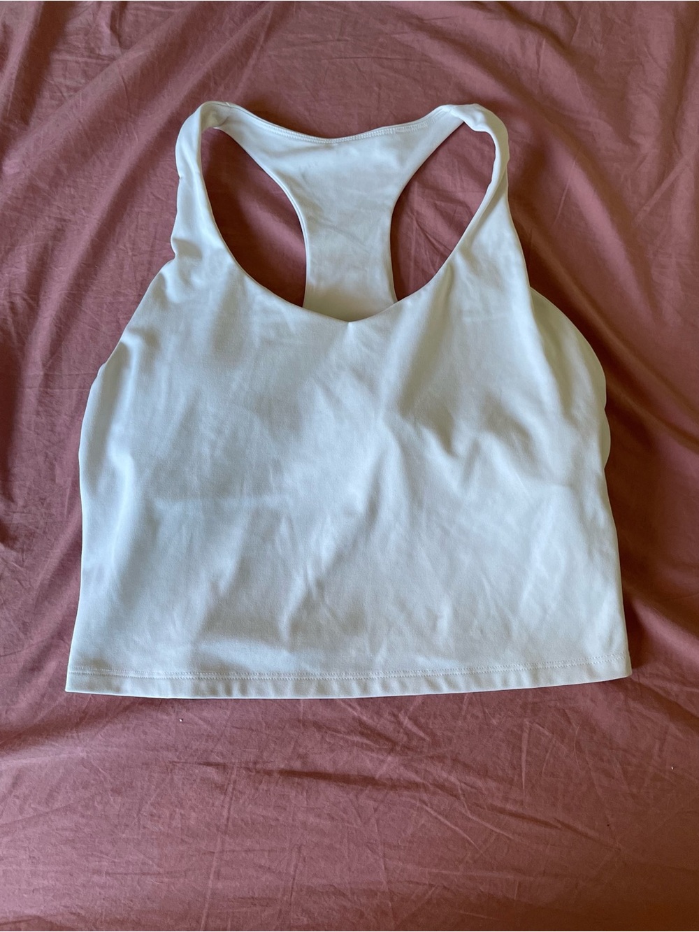 Fabletics White Racerback Crop Sports Bra Size Large - Picture 3 of 6